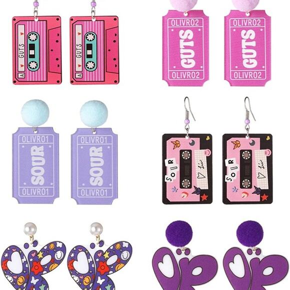 Olivia Merch Guts Necklace Bracelets Friendship Earrings Set for Fans Concert - Picture 2 of 5